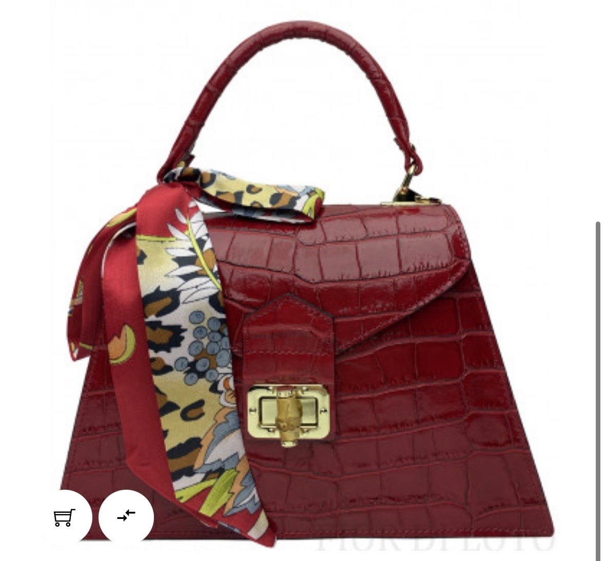 Handbag in genuine Croco leather Made in Italy