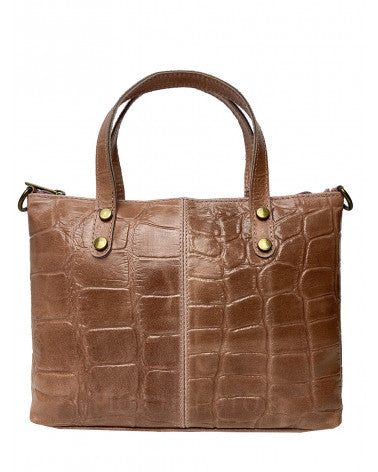 Handbag in genuine Printed suede leather Made in Italy