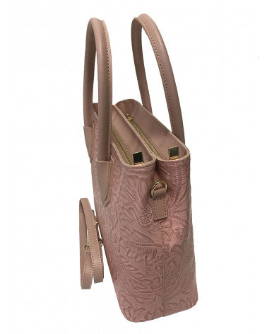 Handbag in genuine Wrinkle leather Made in Italy